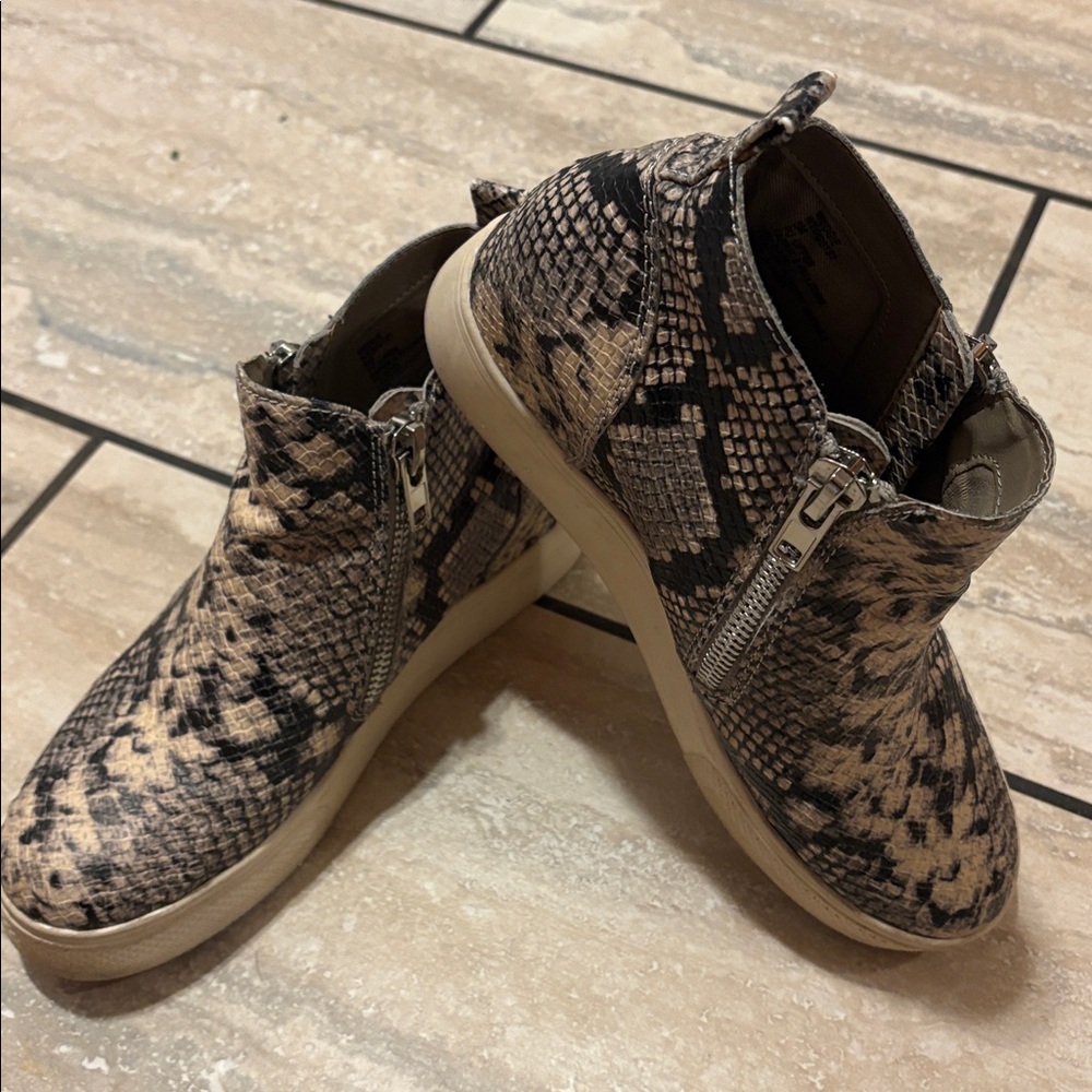 Steven Madden Snake Print Ankle Wedgie Sneakers - Picture 13 of 13